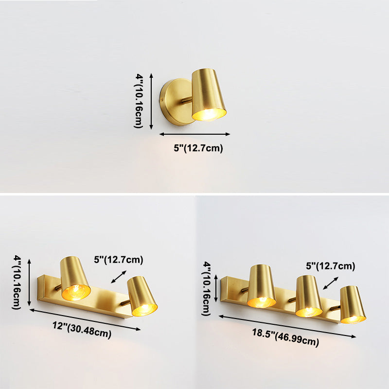 Postmoderne Leuchten goldene Multi-Blub-Metallwandlampen für Badezimmer