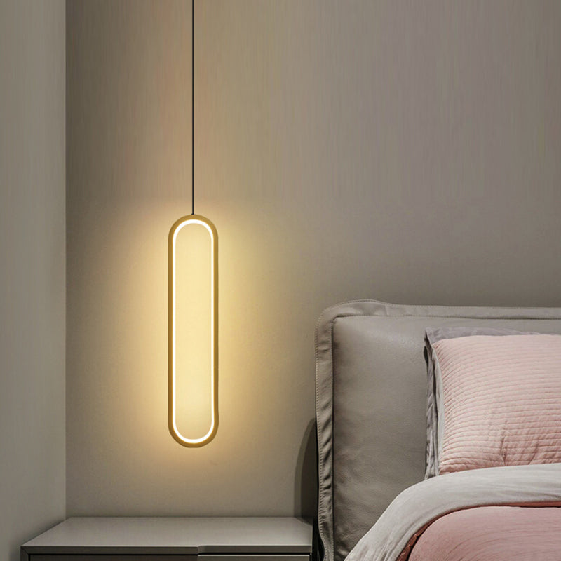 Geometric Pendant Lighting Fixtures Modern LED Suspension Lamp with White Acrylic Shade