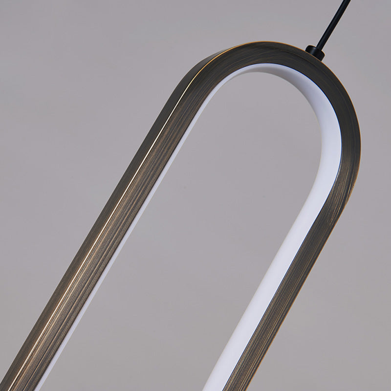 Geometric Pendant Lighting Fixtures Modern LED Suspension Lamp with White Acrylic Shade