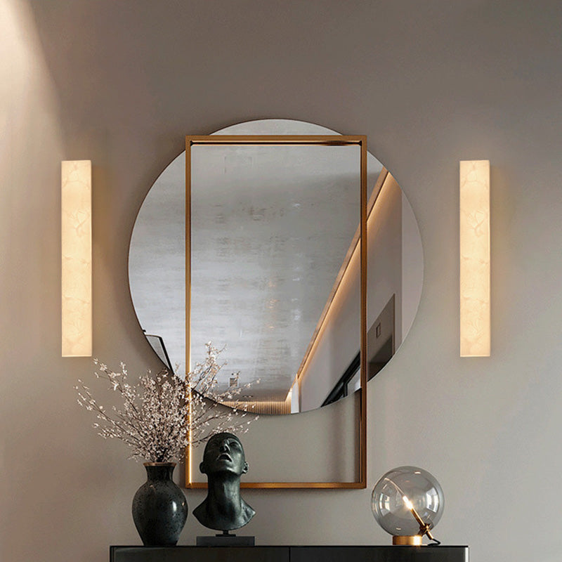 Rectangle Wall Mounted Light Fixture Contemporary Simplicity Stone Wall Lights for Corridor