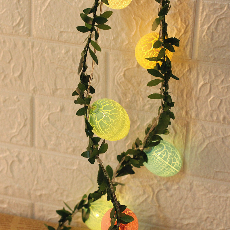 Green Vine and Egg String Lamp Decorative 10-Light Plastic Festive Light