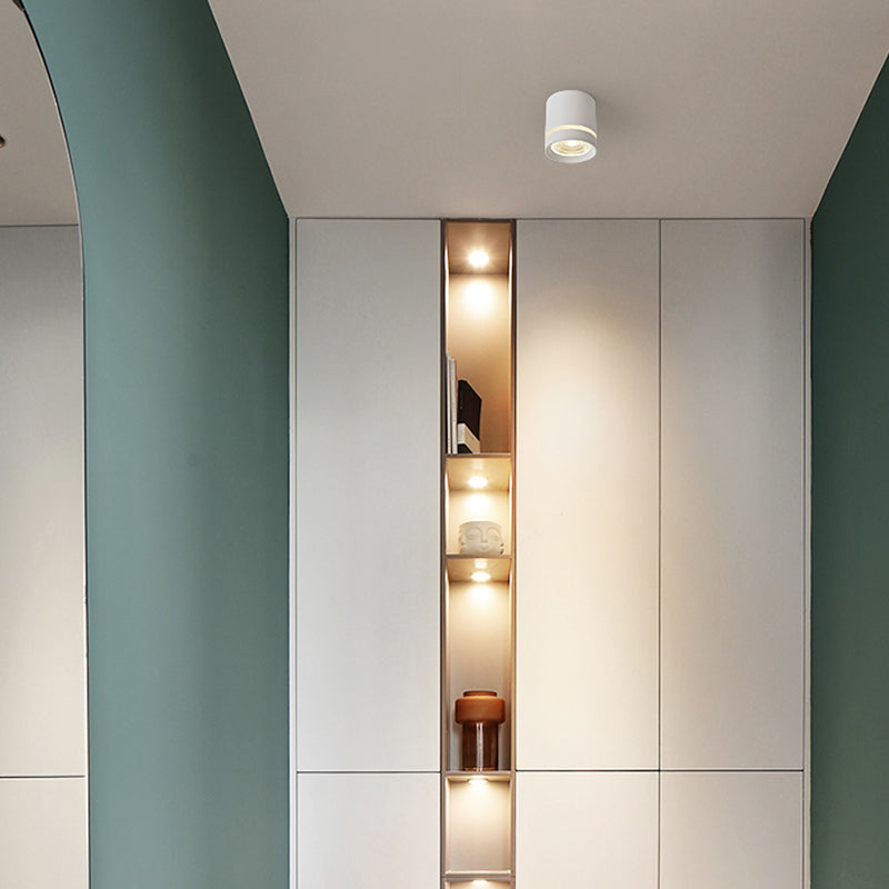 Cylinder Flush Mount Light Fixture Minimalist Metal LED Flush Mount Ceiling Light Fixture