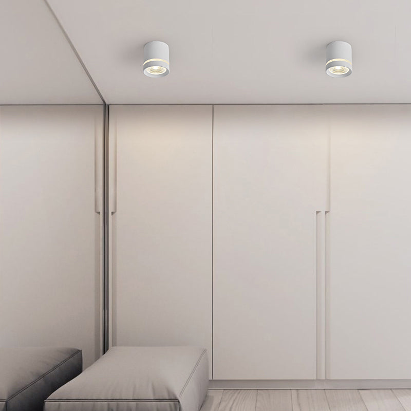 Cylinder Flush Mount Light Fixture Minimalist Metal LED Flush Mount Ceiling Light Fixture