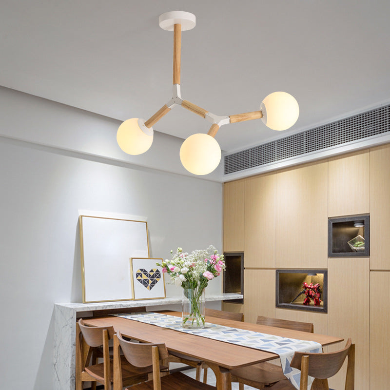 Lampada lampadina a globo Illuminazione a sospensione moderna in vetro bianco per il ristorante