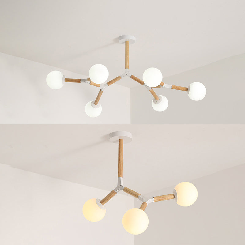 Lampada lampadina a globo Illuminazione a sospensione moderna in vetro bianco per il ristorante