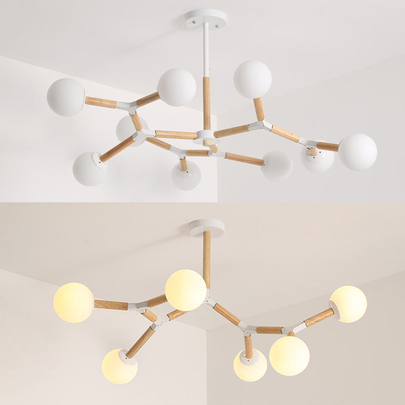 Lampada lampadina a globo Illuminazione a sospensione moderna in vetro bianco per il ristorante