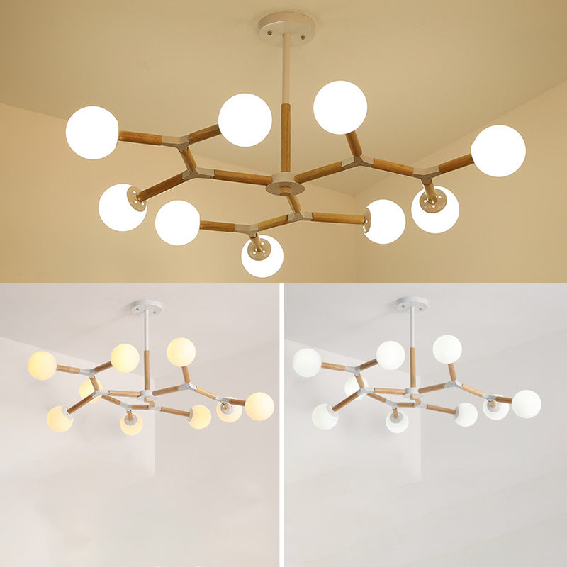 Lampada lampadina a globo Illuminazione a sospensione moderna in vetro bianco per il ristorante