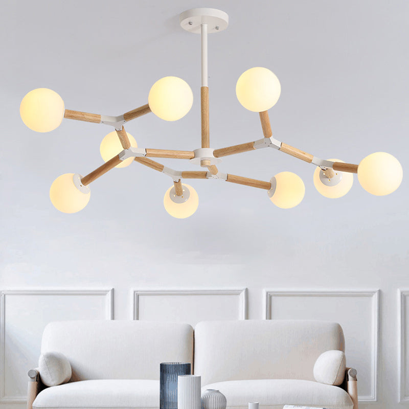 Lampada lampadina a globo Illuminazione a sospensione moderna in vetro bianco per il ristorante