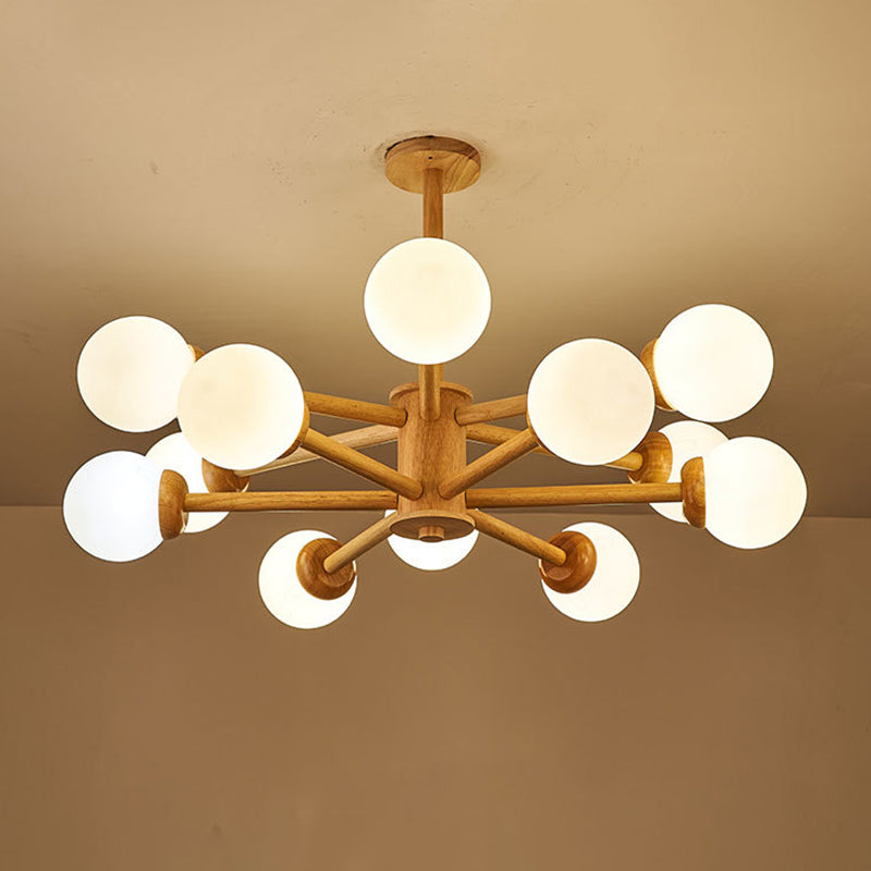 Globe Kronleuchterleuchte moderne Holzheizbeleuchtung für das Restaurant