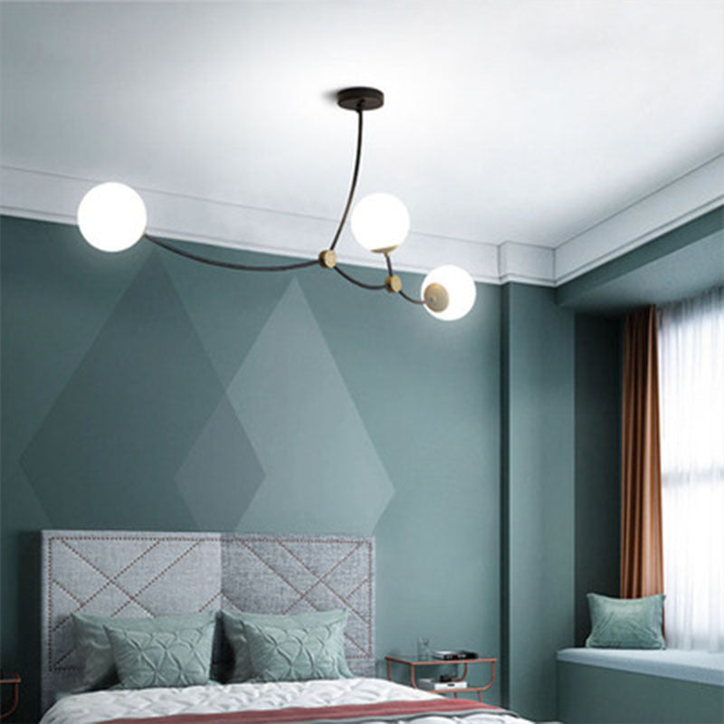 Lampada lampadina a globo Illuminazione a sospensione moderna in vetro bianco per il ristorante