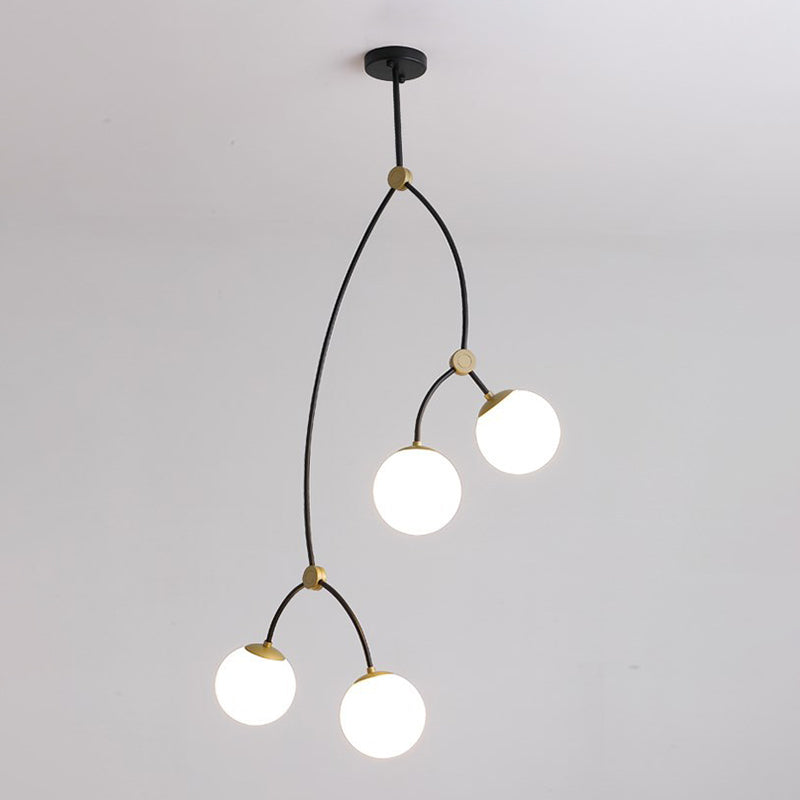 Lampada lampadina a globo Illuminazione a sospensione moderna in vetro bianco per il ristorante