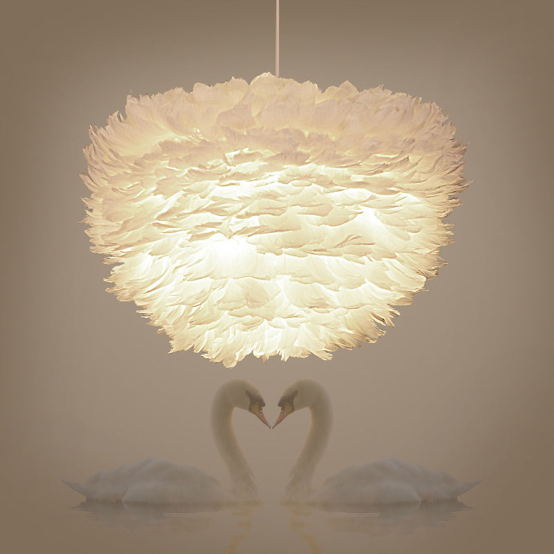 Lámpara de lámpara esférica lámpara moderna simplicidad de plumas de tono colgante para restaurante para restaurante