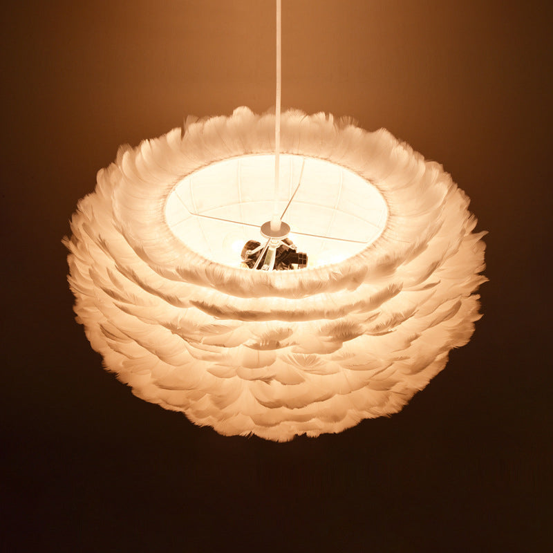Lámpara de lámpara esférica lámpara moderna simplicidad de plumas de tono colgante para restaurante para restaurante