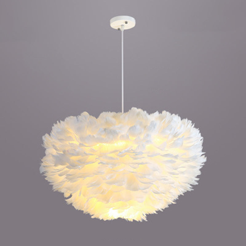 Lámpara de lámpara esférica lámpara moderna simplicidad de plumas de tono colgante para restaurante para restaurante