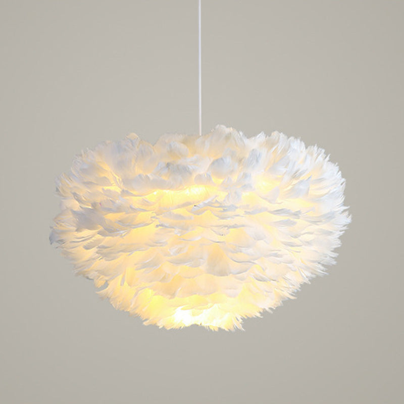 Lámpara de lámpara esférica lámpara moderna simplicidad de plumas de tono colgante para restaurante para restaurante