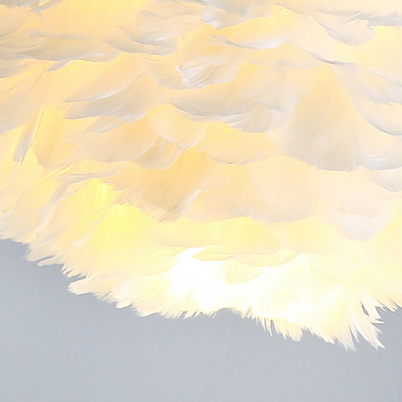 Lámpara de lámpara esférica lámpara moderna simplicidad de plumas de tono colgante para restaurante para restaurante