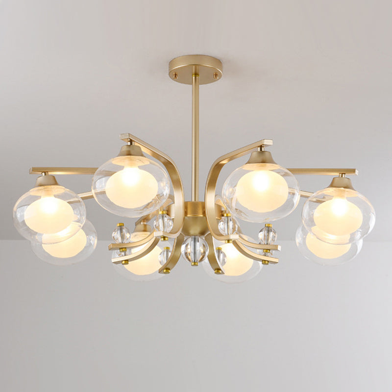 Globe Chandelier Light Fixture Modern Glass Pendant Lighting for Restaurant