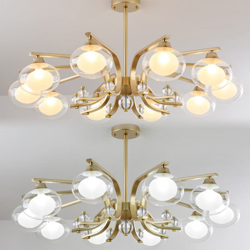 Globe Chandelier Light Fixture Modern Glass Pendant Lighting for Restaurant