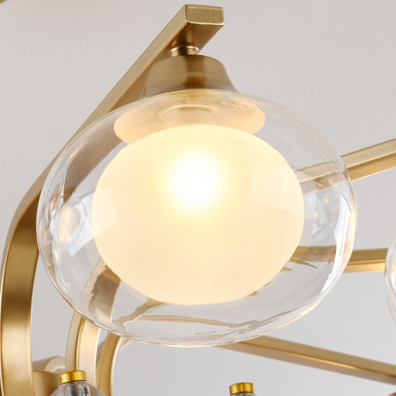 Globe Chandelier Light Fixture Modern Glass Pendant Lighting for Restaurant