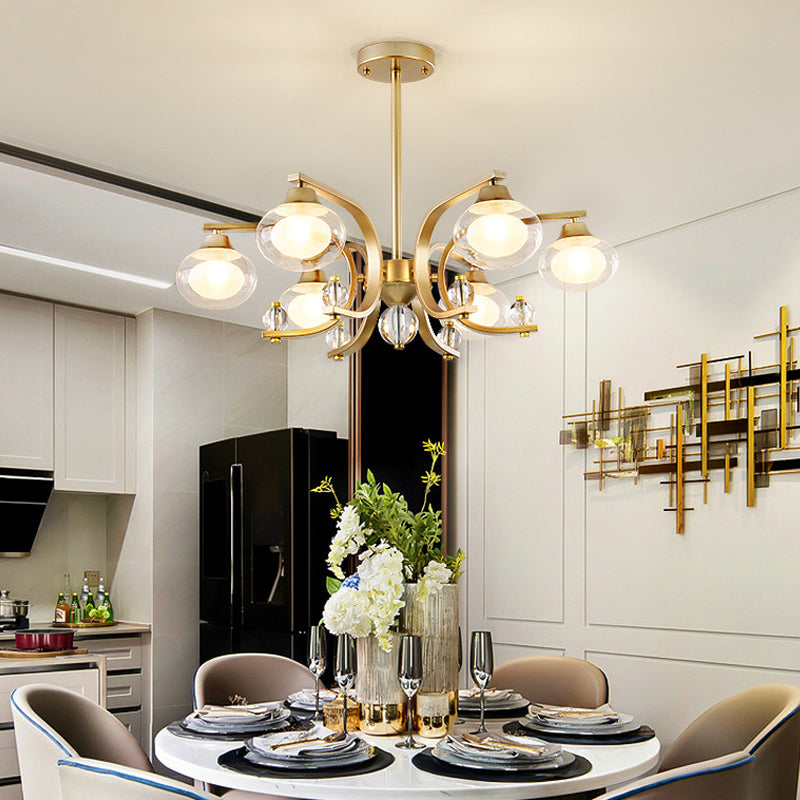 Globe Chandelier Light Fixture Modern Glass Pendant Lighting for Restaurant