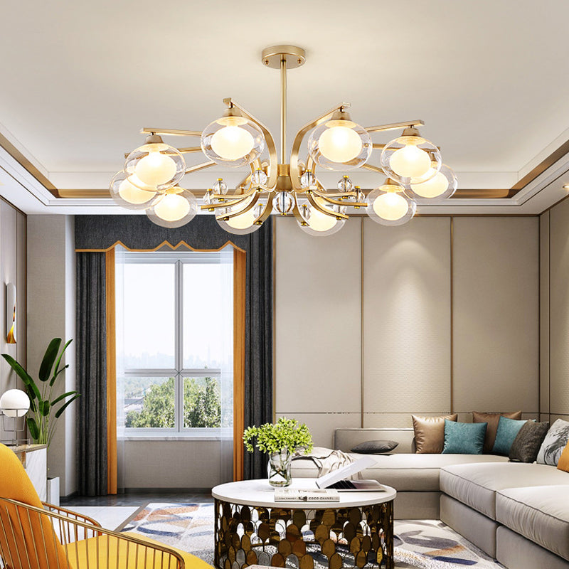 Globe Chandelier Light Fixture Modern Glass Pendant Lighting for Restaurant