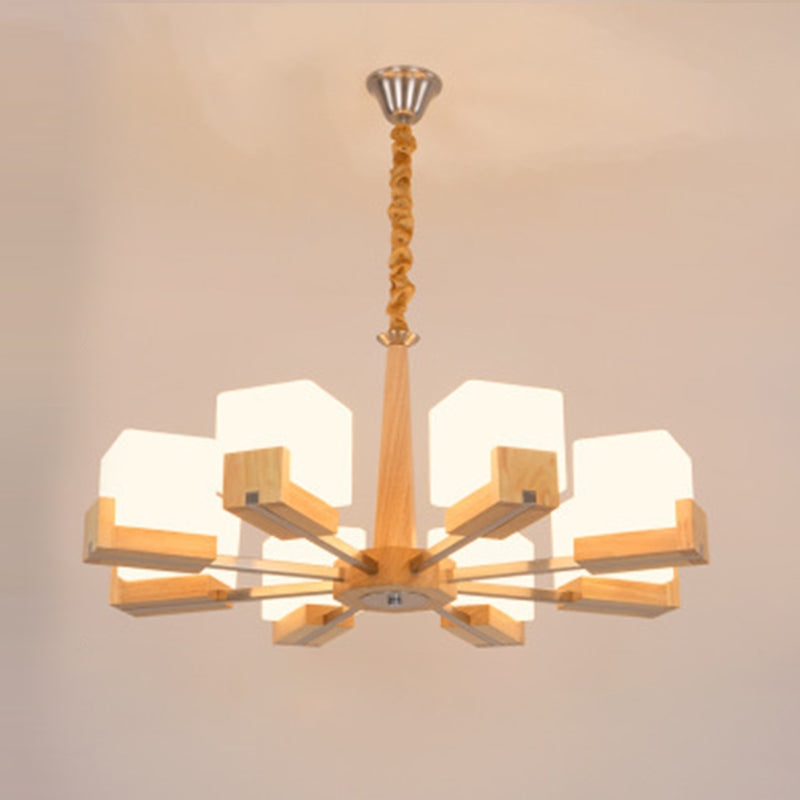 Quadratische Kronleuchterleuchte moderne weiße GlaSpendant Beleuchtung für das Restaurant