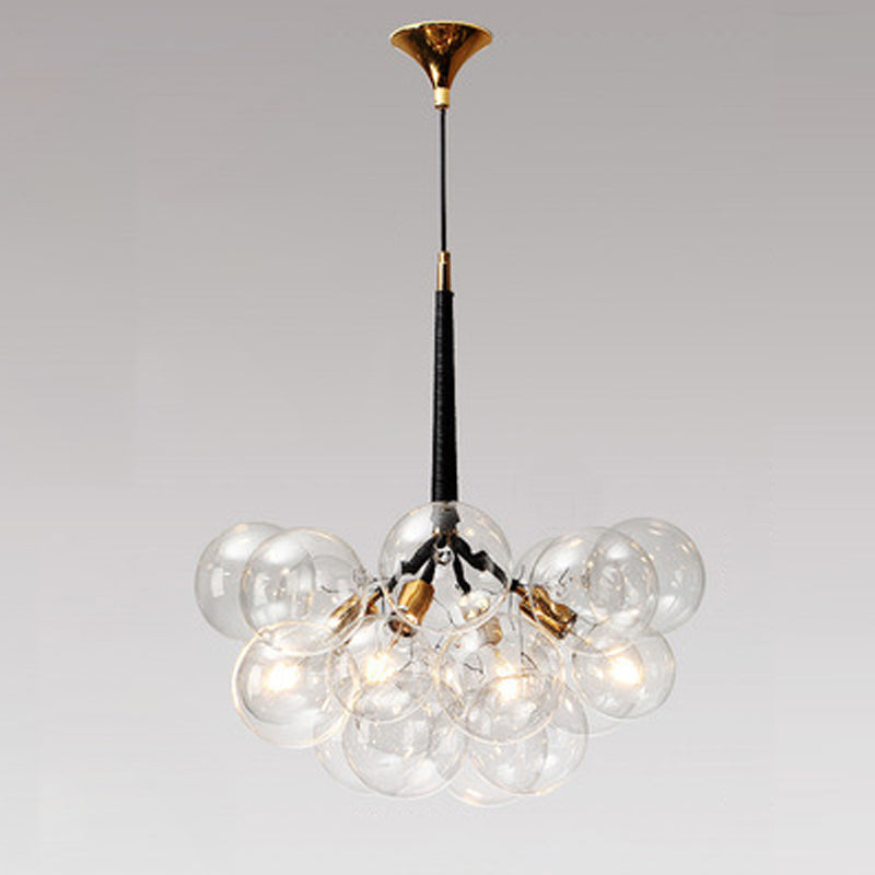 Globe Chandelier Light Fixture Modern Clear Glass Pendant Lighting for Restaurant