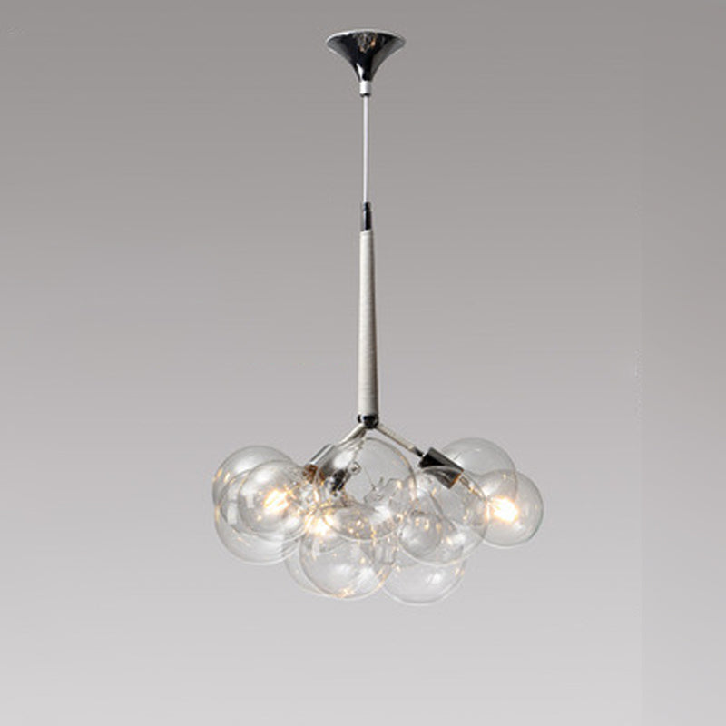Globe Chandelier Light Fixture Modern Clear Glass Pendant Lighting for Restaurant
