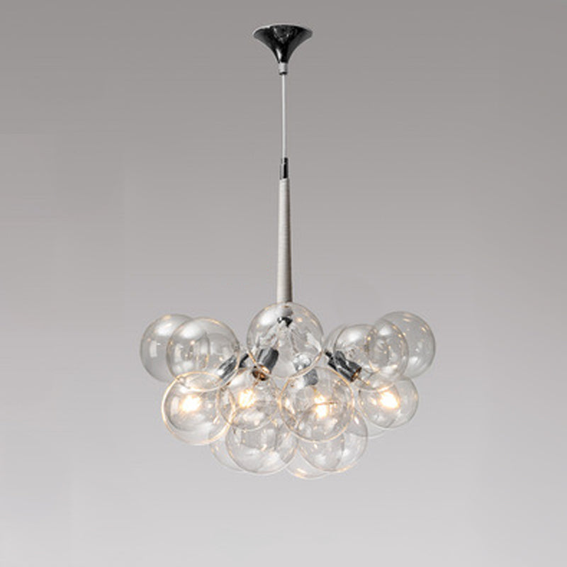 Globe Chandelier Light Fixture Modern Clear Glass Pendant Lighting for Restaurant