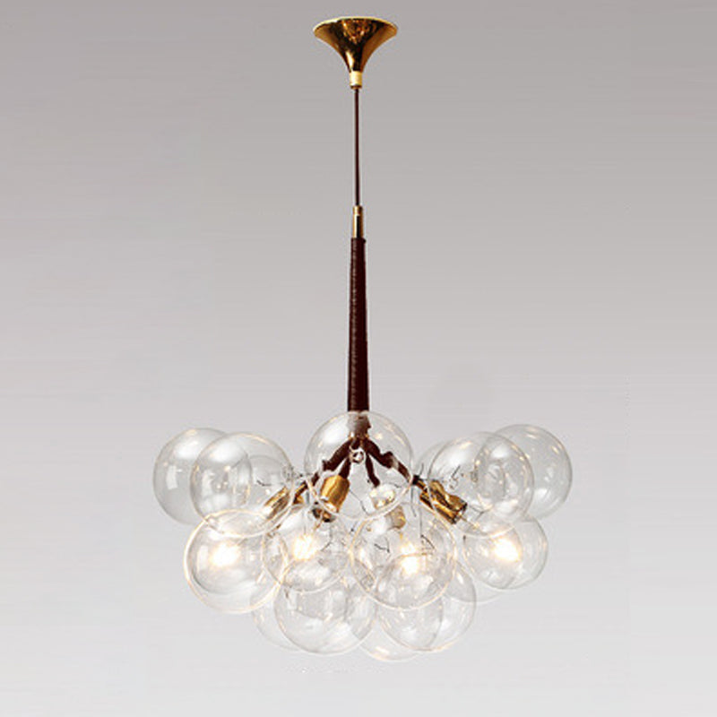 Globe Chandelier Light Fixture Modern Clear Glass Pendant Lighting for Restaurant