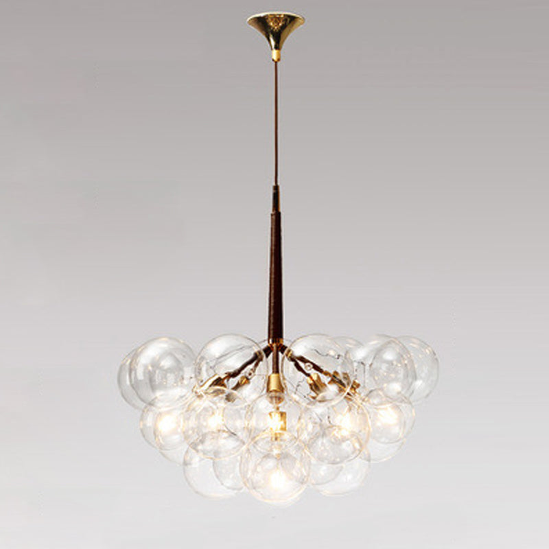 Globe Chandelier Light Fixture Modern Clear Glass Pendant Lighting for Restaurant