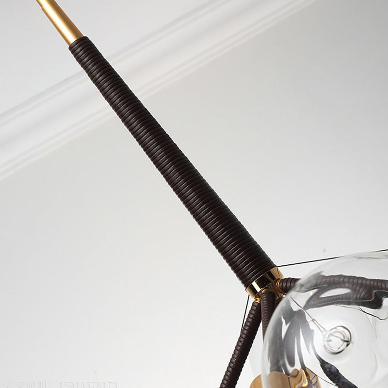 Globe Chandelier Light Fixture Modern Clear Glass Pendant Lighting for Restaurant