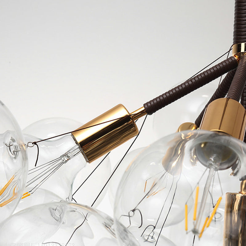 Globe Chandelier Light Fixture Modern Clear Glass Pendant Lighting for Restaurant