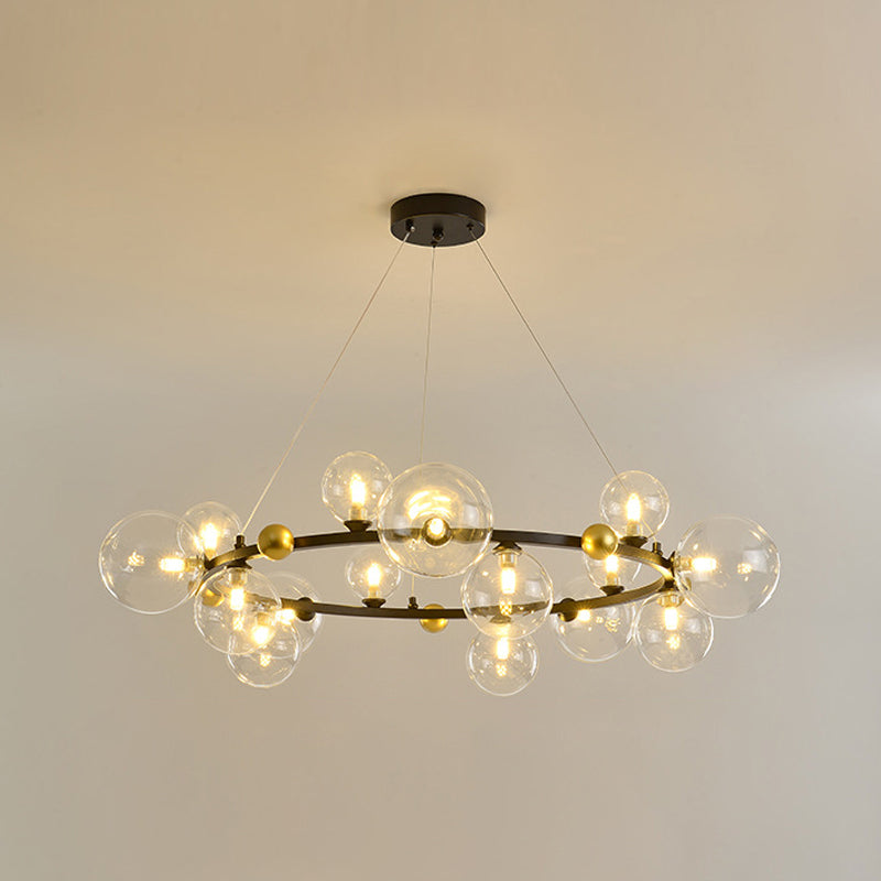 Globe Chandelier Light Fixture Modern Glass Pendant Lighting for Restaurant