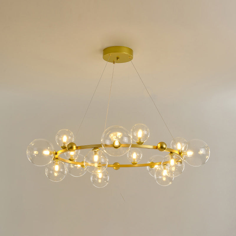 Globe Chandelier Light Fixture Modern Glass Pendant Lighting for Restaurant