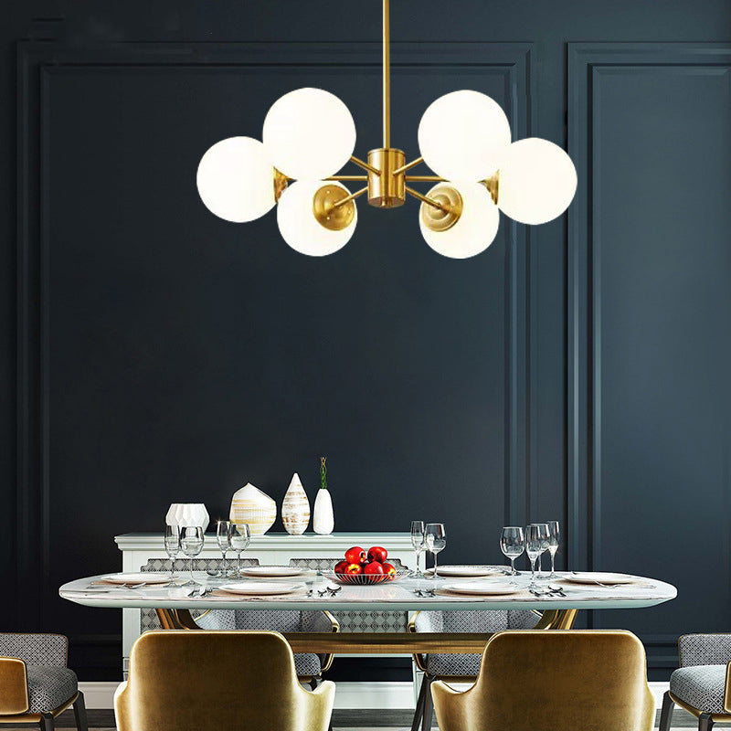 Lampada lampadina a globo Illuminazione a sospensione moderna in vetro bianco per il ristorante