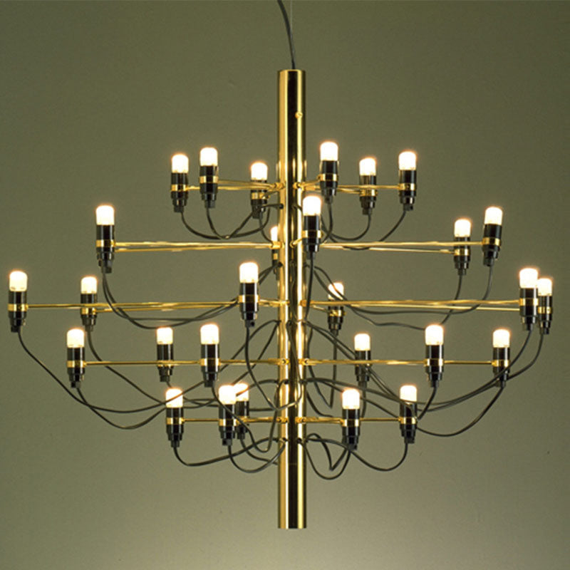 Postmoderne Neuheit Kerze Kronleuchter Metallic Lobby Wohnzimmer Federung Licht