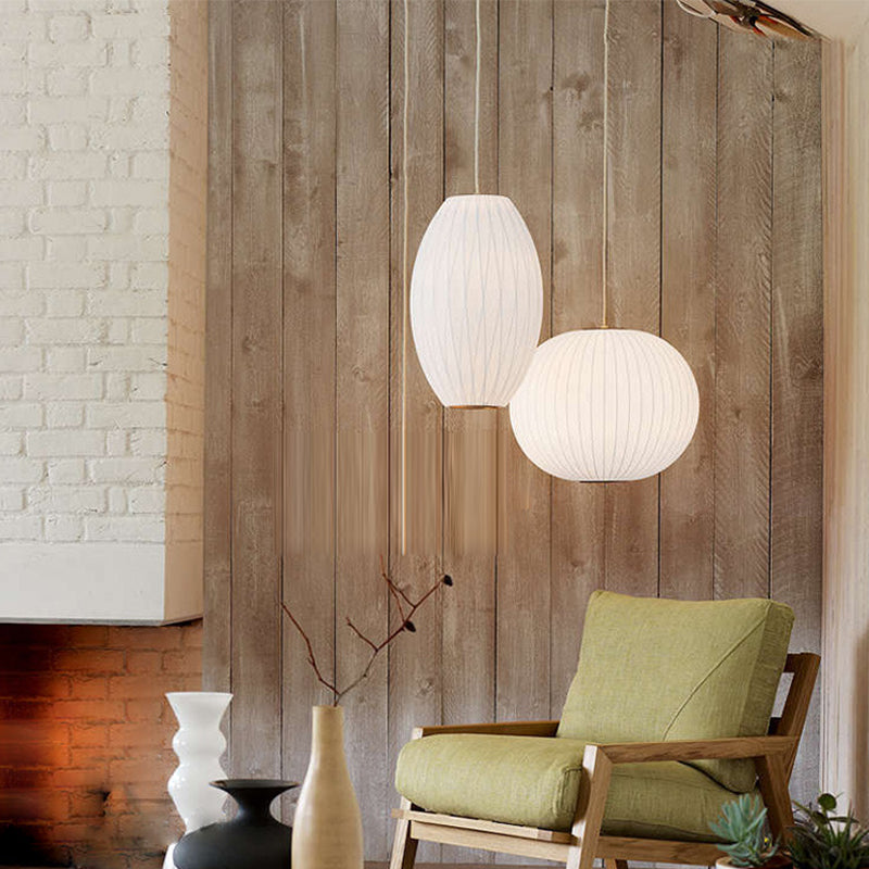 1 Light Pendant Light Fixture Modern Simple Silk Hanging Pendant Lights for Restaurant