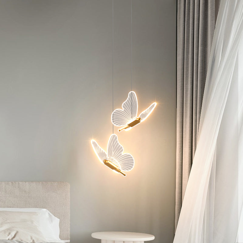 Nordic Style Butterfly Deckenhängung Lampe Metall LED Schlafzimmer Hanging Deckenleuchte