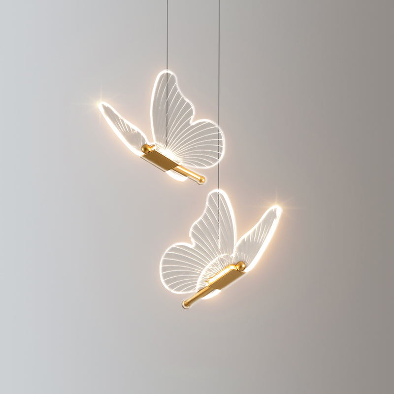 Nordic Style Butterfly Deckenhängung Lampe Metall LED Schlafzimmer Hanging Deckenleuchte