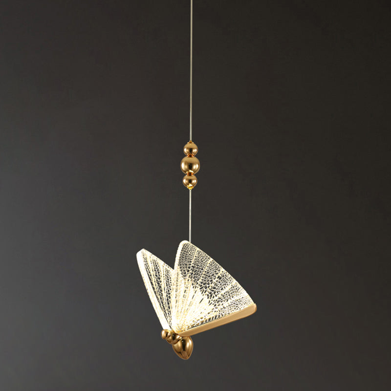 EinfachheitslED hängende hängende helle goldene Schmetterlingslampen -Lampe mit Acrylschatten