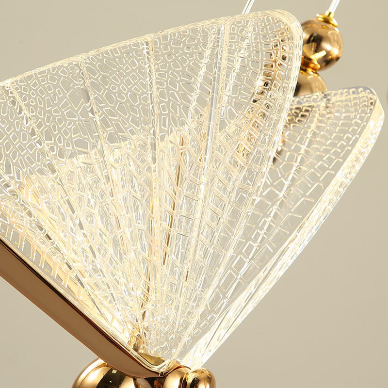 LED -Schlafzimmer Hanging Light Kit Nordic Clear Anhänger Lichtkit mit Schmetterling Acrylschatten