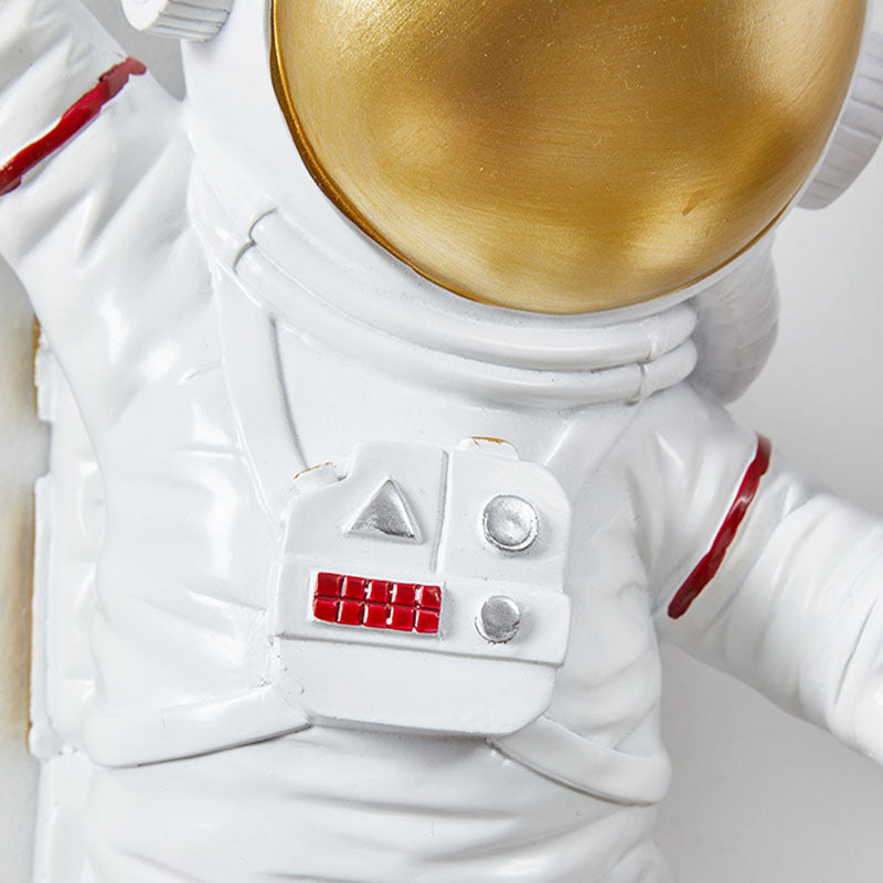 Pianeta in vetro soffiato e astronauta Light Kids Style Style a 2 teste Apparecchiatura da parete