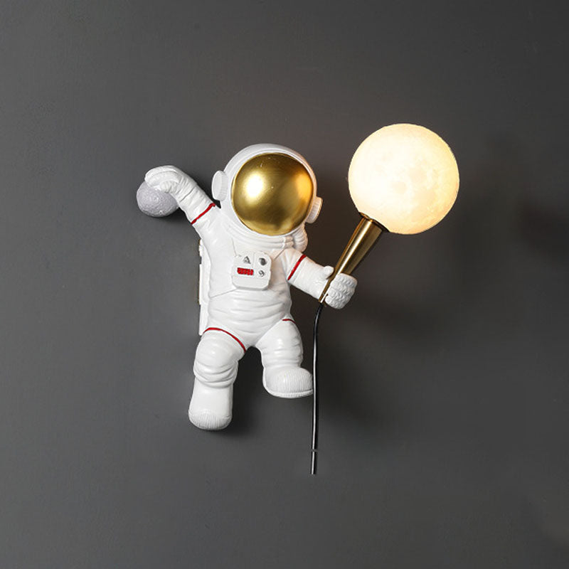 Astronaut Wandleuchten Beleuchtung Kinder Harz 1 Licht Schlafzimmer Wandleuchte mit Ballschatten