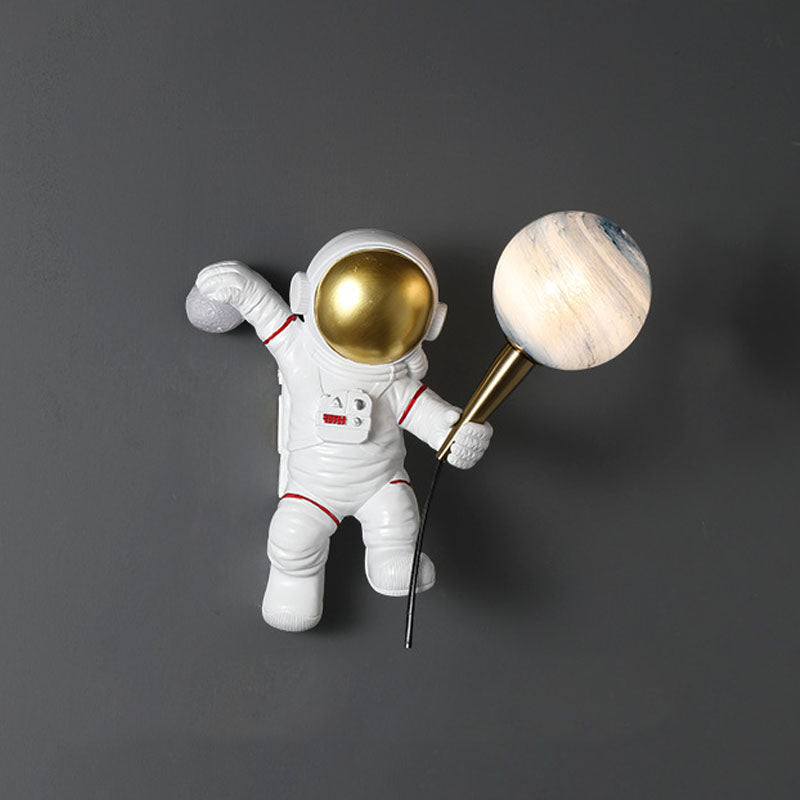 Astronaut Wandleuchten Beleuchtung Kinder Harz 1 Licht Schlafzimmer Wandleuchte mit Ballschatten