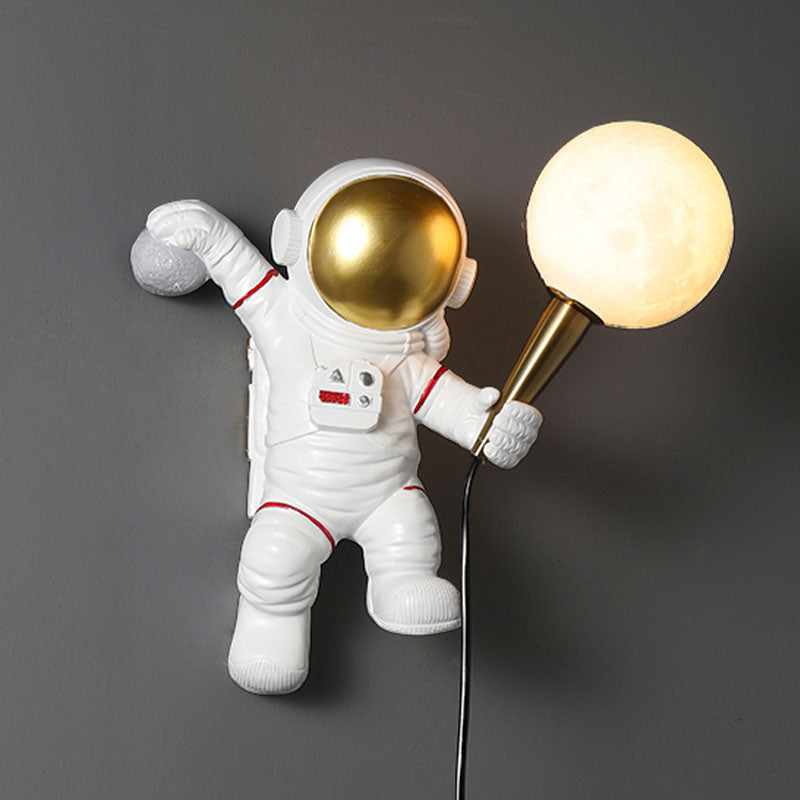 Astronaut Wandleuchten Beleuchtung Kinder Harz 1 Licht Schlafzimmer Wandleuchte mit Ballschatten
