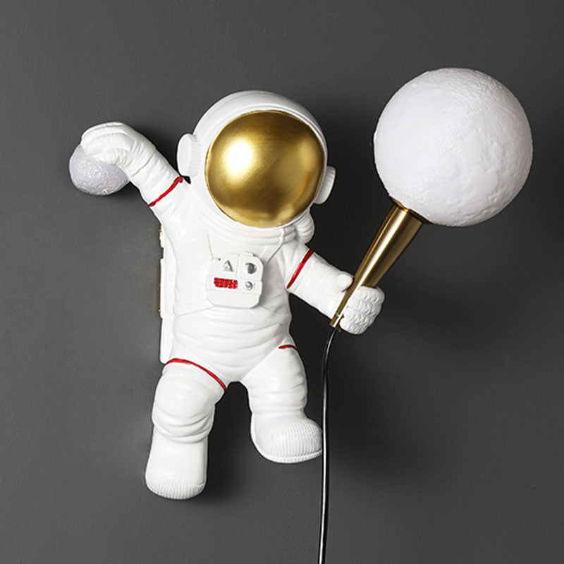 Astronaut Wandleuchten Beleuchtung Kinder Harz 1 Licht Schlafzimmer Wandleuchte mit Ballschatten