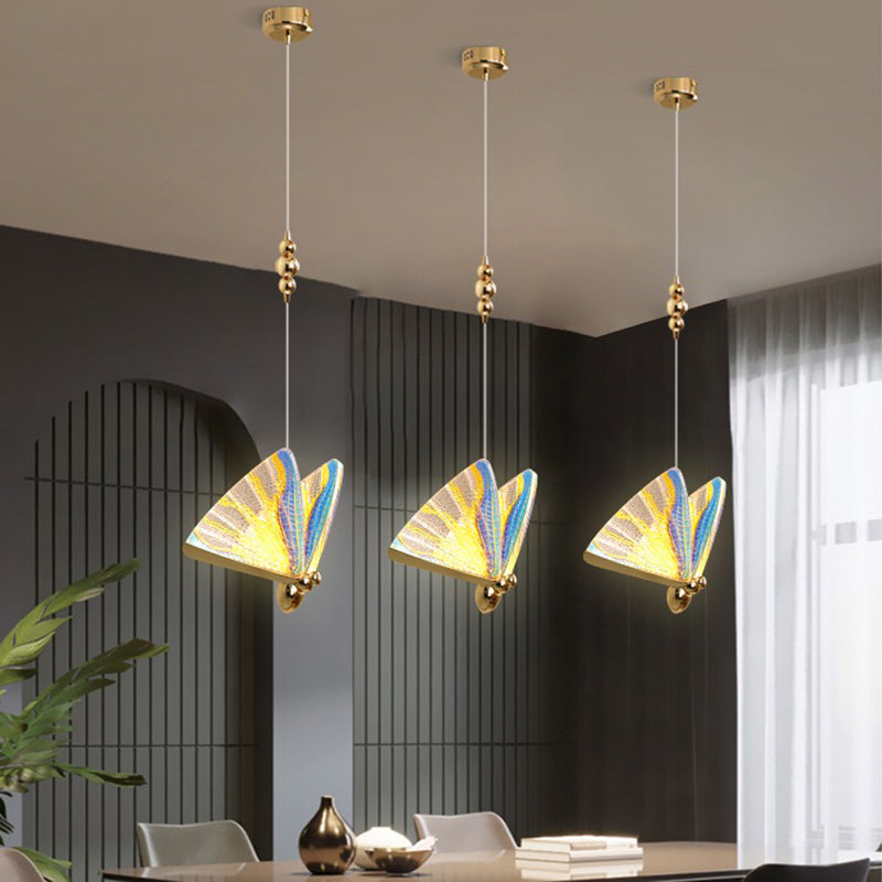 Metal Butterfly Ceiling Pendant Light Modern Style LED Pendant Light Kit for Bedroom