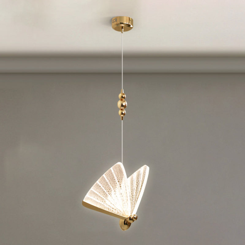 Metal Butterfly Ceiling Pendant Light Modern Style LED Pendant Light Kit for Bedroom