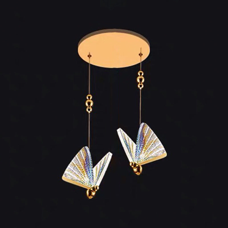 Metal Butterfly Ceiling Pendant Light Modern Style LED Pendant Light Kit for Bedroom